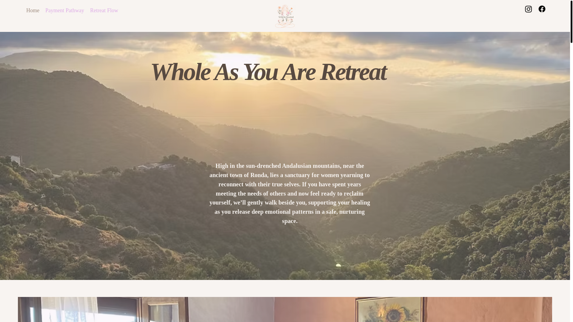 website screenshot of https://wildandrootedretreats.com/