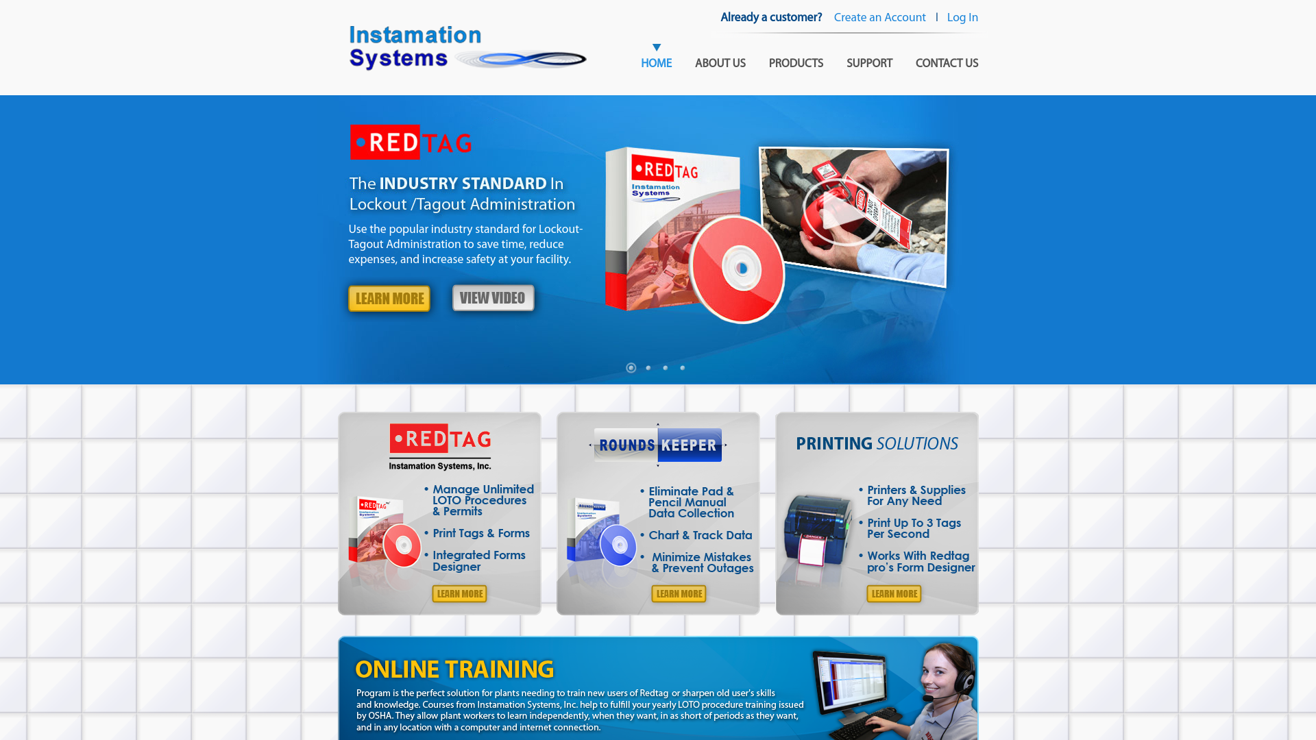 website screenshot of https://www.instamation.com/