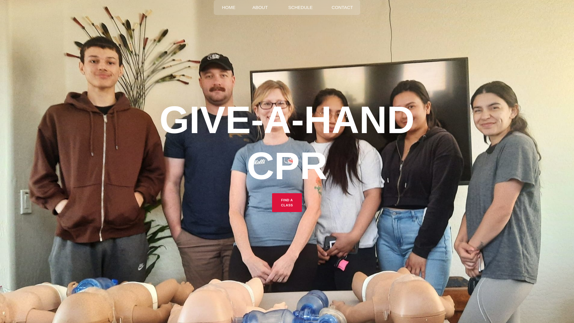 website screenshot of https://giveahandcpr.training/