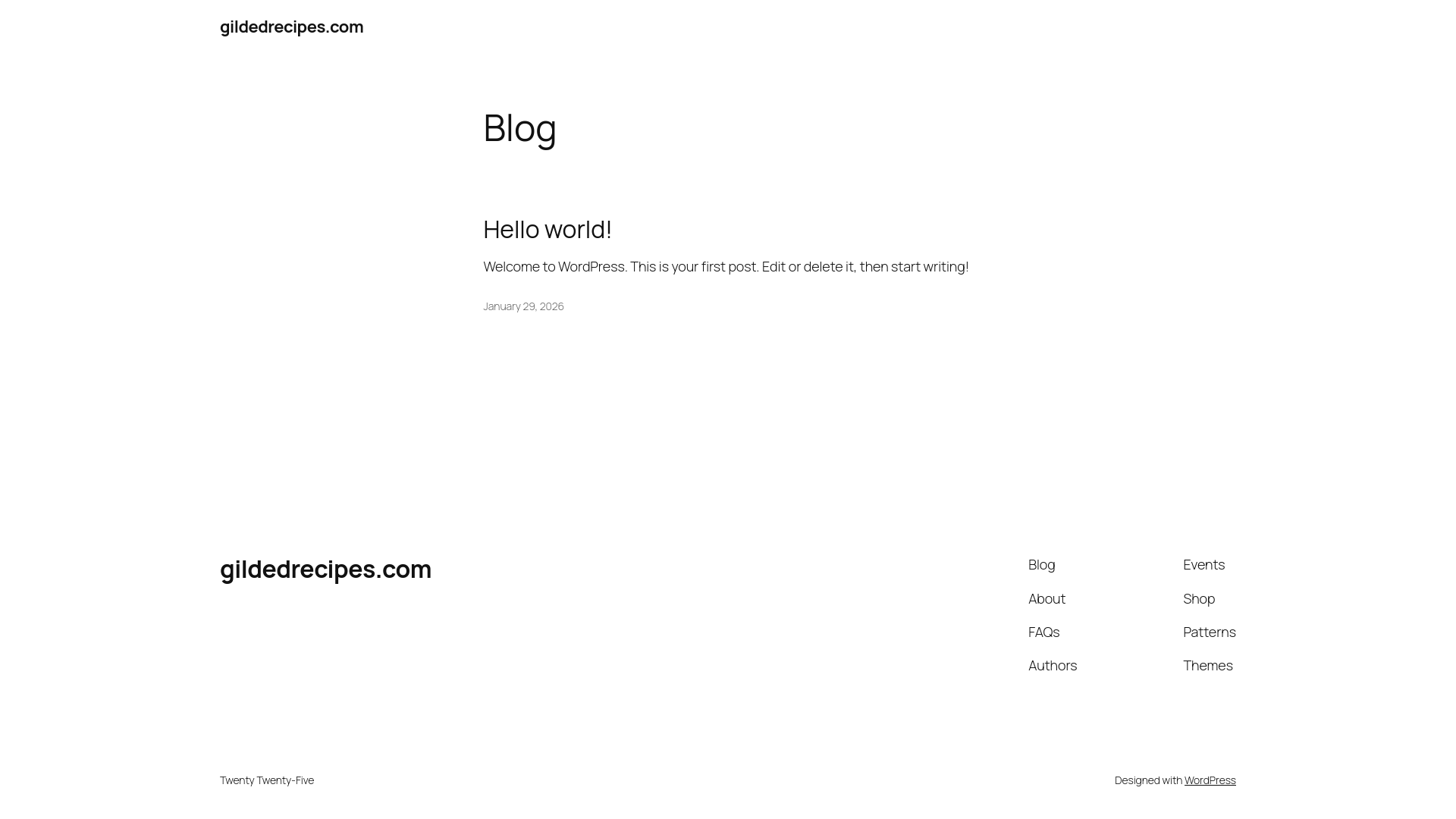 website screenshot of https://gildedrecipes.com