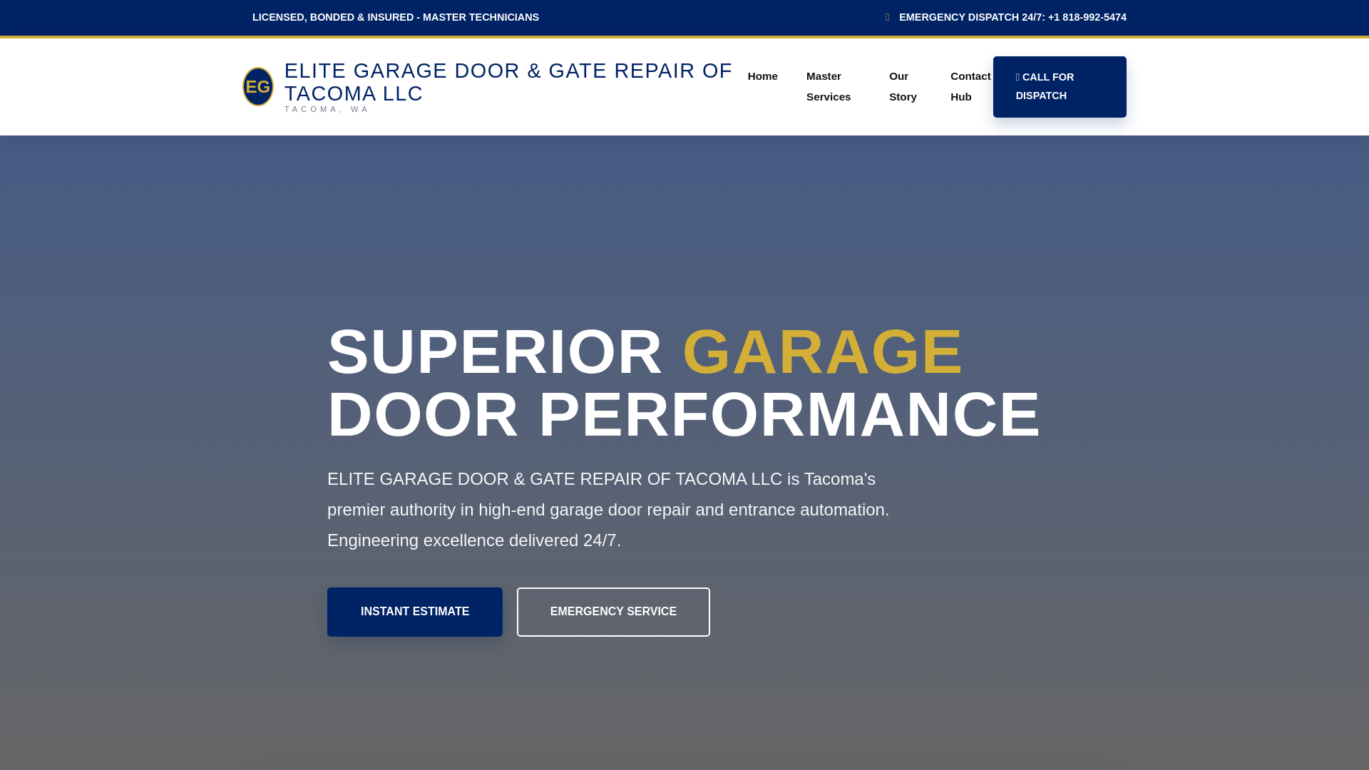 website screenshot of https://elitegaragedoorandgatellc.store