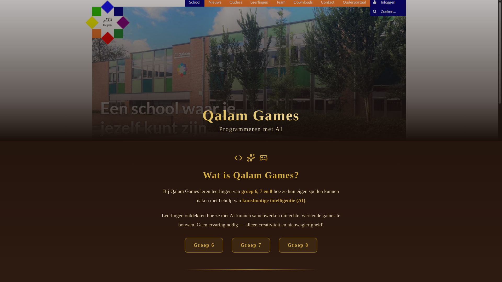 website screenshot of https://qalamgames.nl/