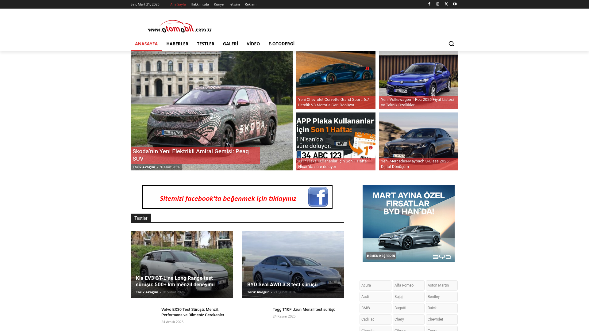 website screenshot of https://otomobil.tr/