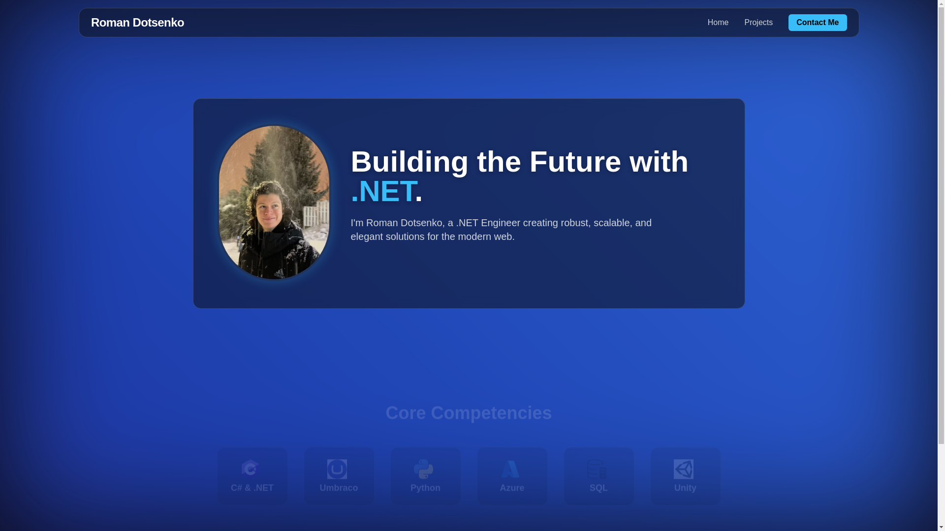 website screenshot of https://romandotsenko.com/