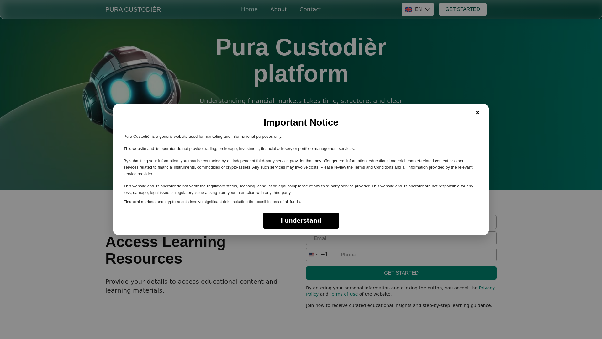 website screenshot of https://puracustodier.live