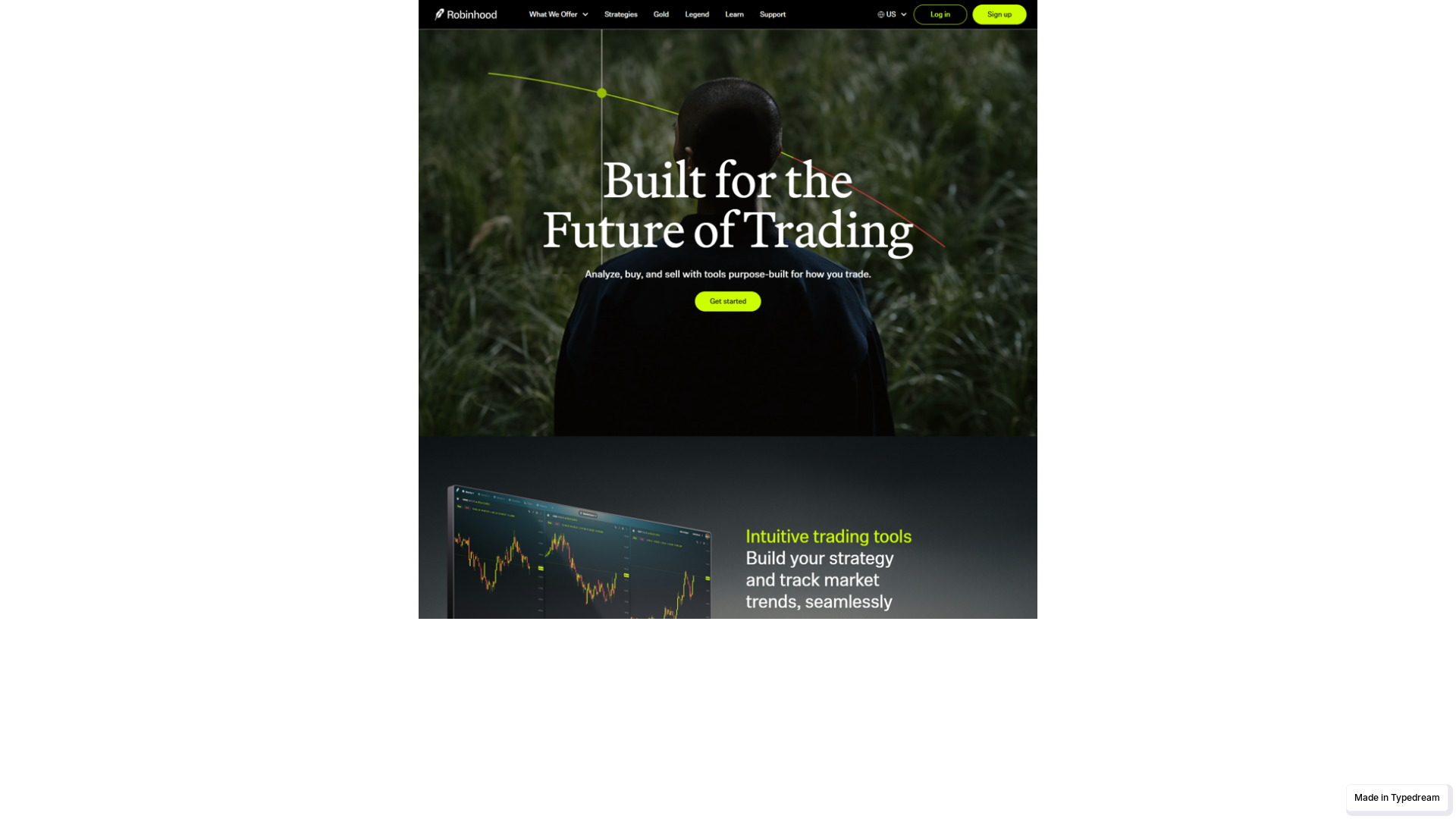 website screenshot of https://robinhood-secure-login-account.typedream.app/