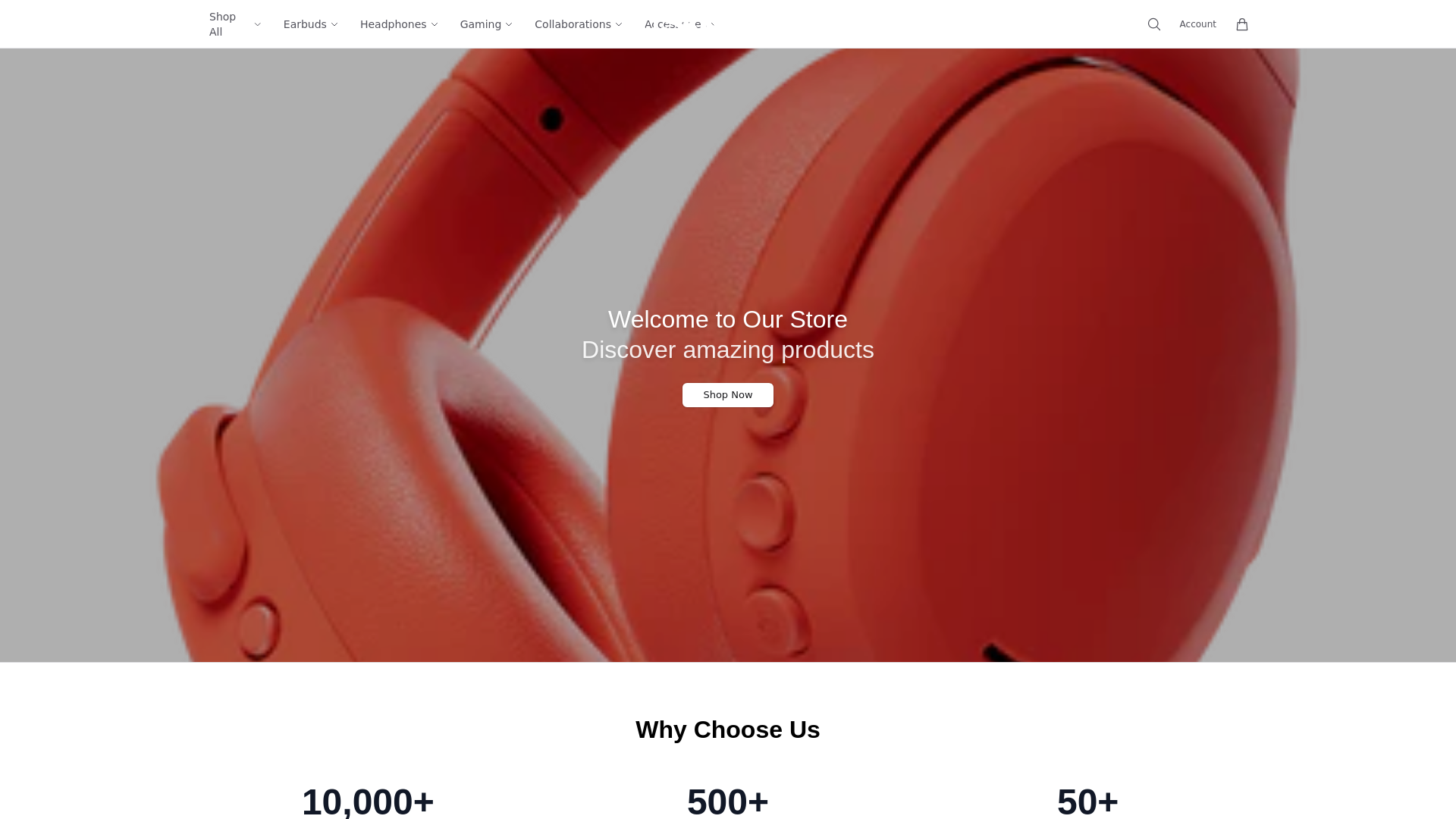 website screenshot of https://shopskullcandyaudio.shop