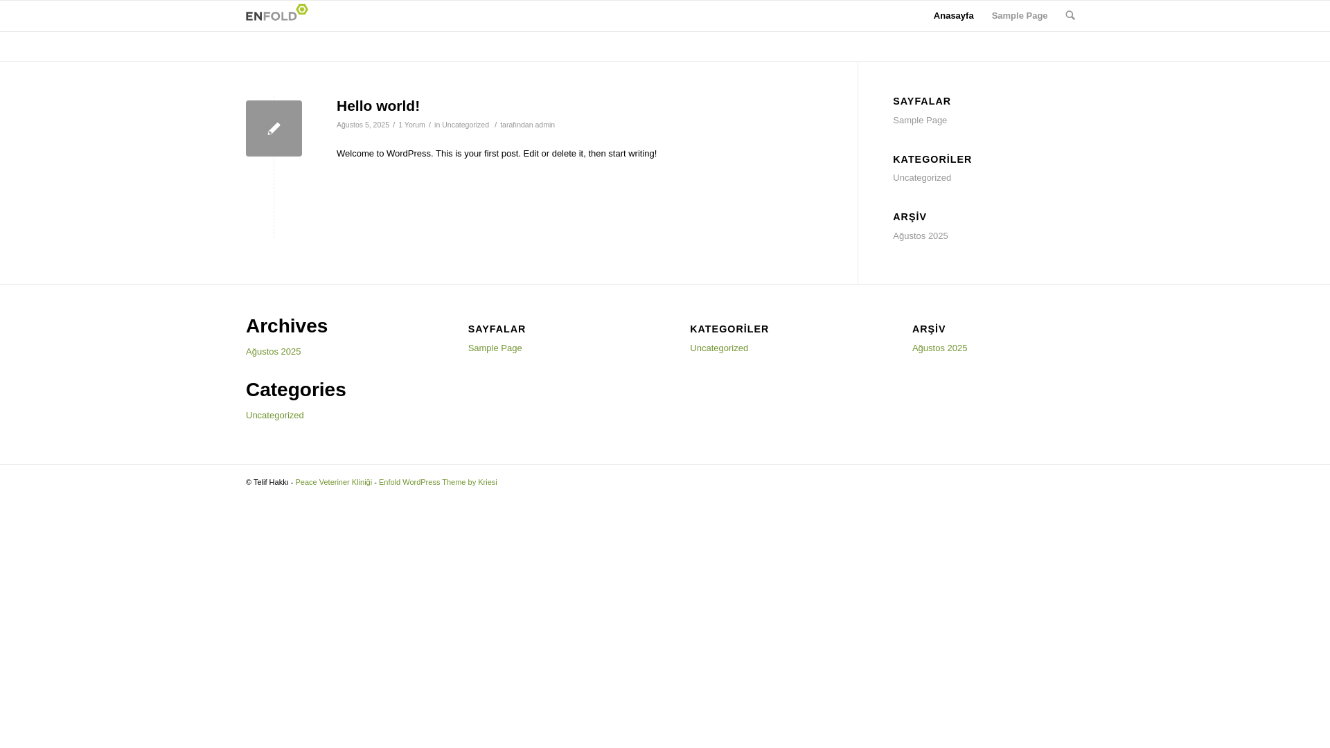 website screenshot of https://peaceveterinerklinigi.com/