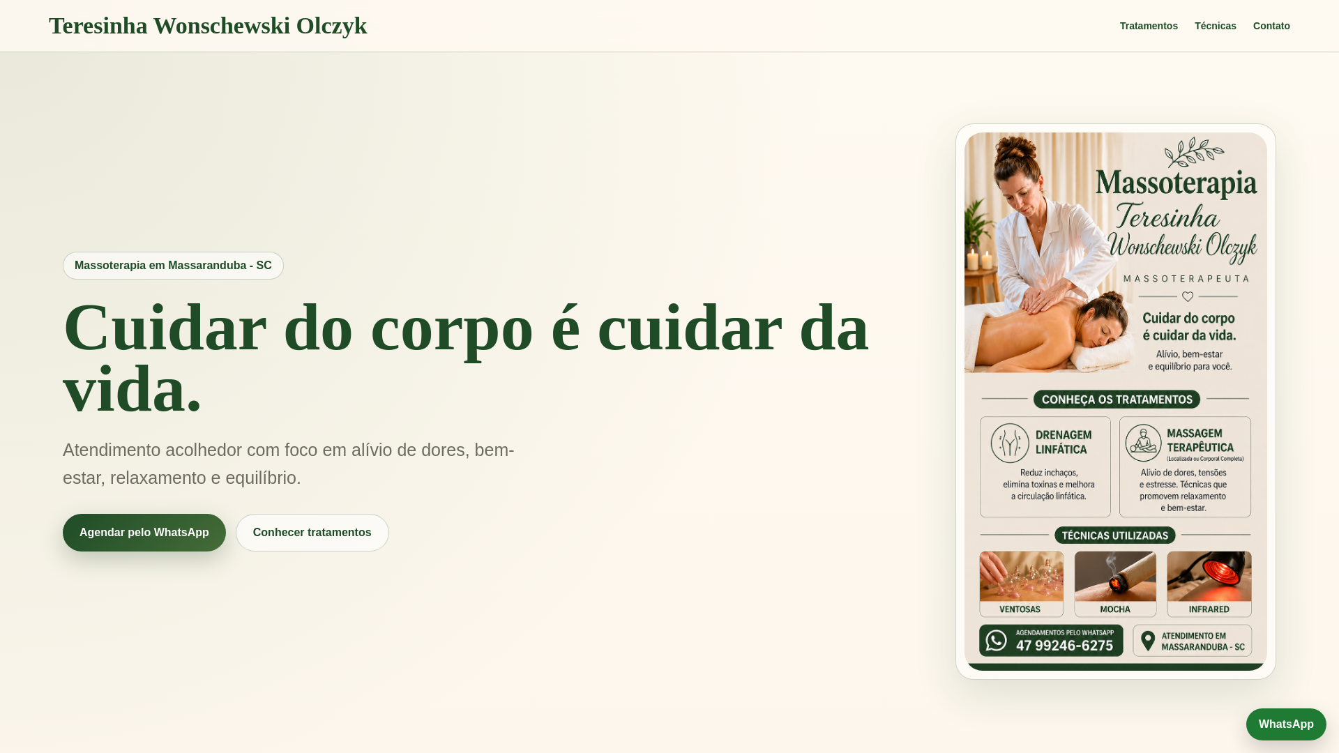 website screenshot of https://teresinhamassoterapia.com/
