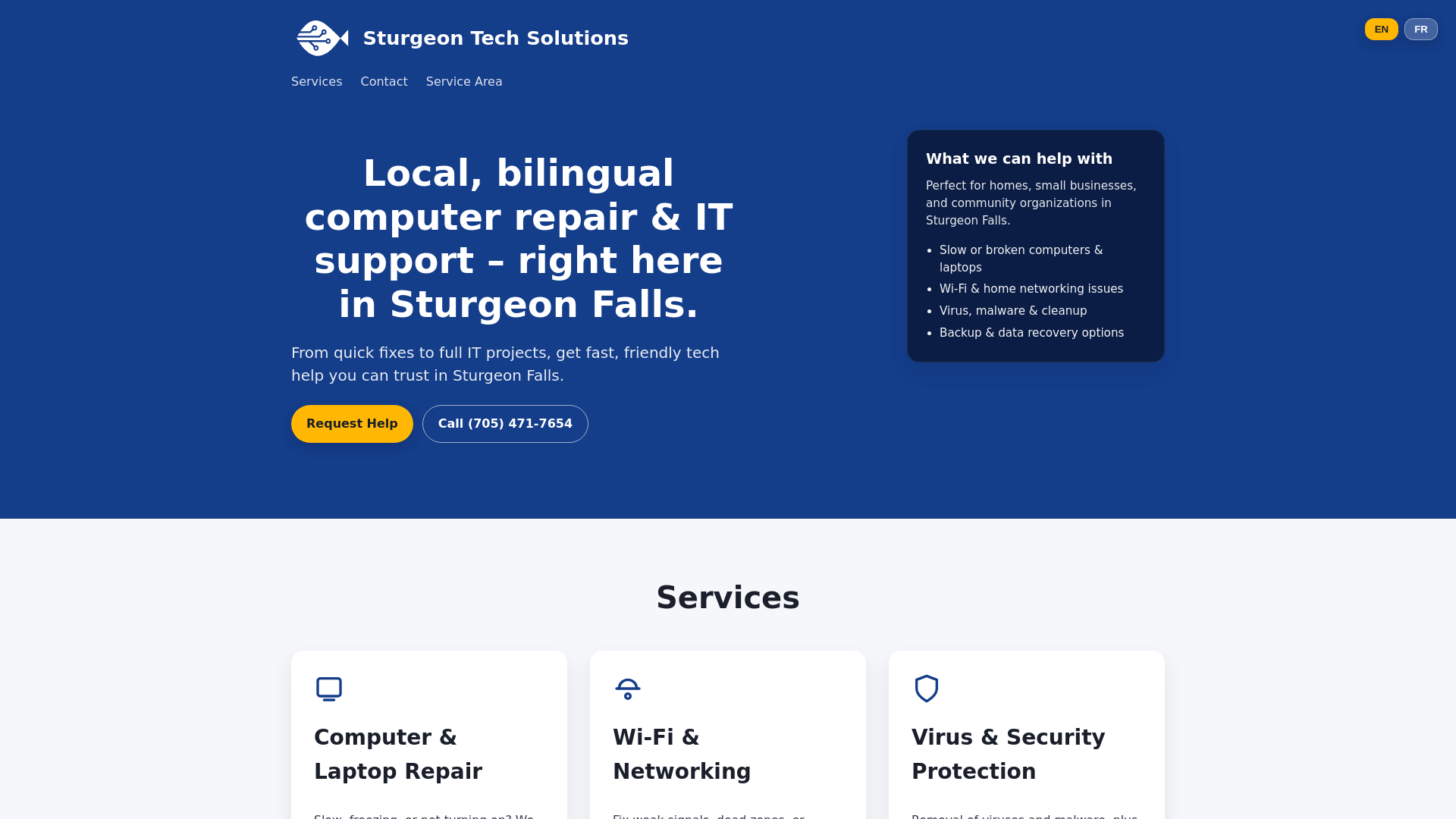 website screenshot of https://sturgeon-tech-solutions-website.pages.dev/