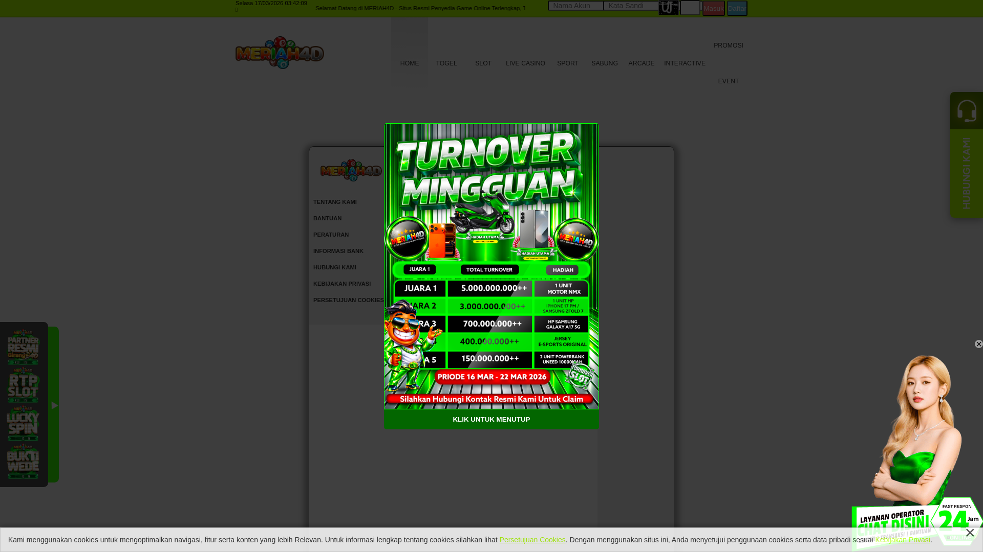 website screenshot of https://meriah4dweb.com/