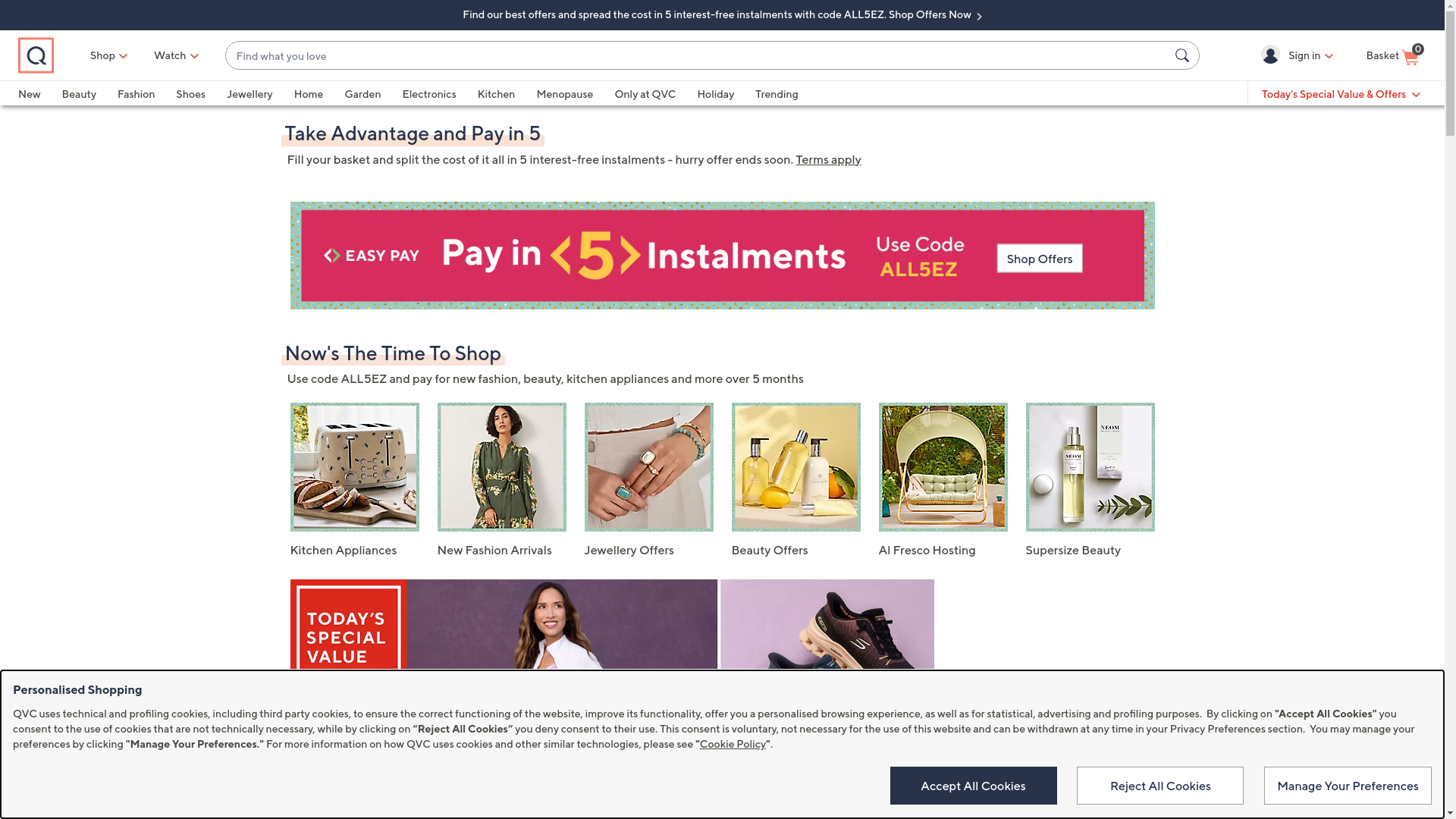 website screenshot of https://www.qvcuk.com/?qq=mh