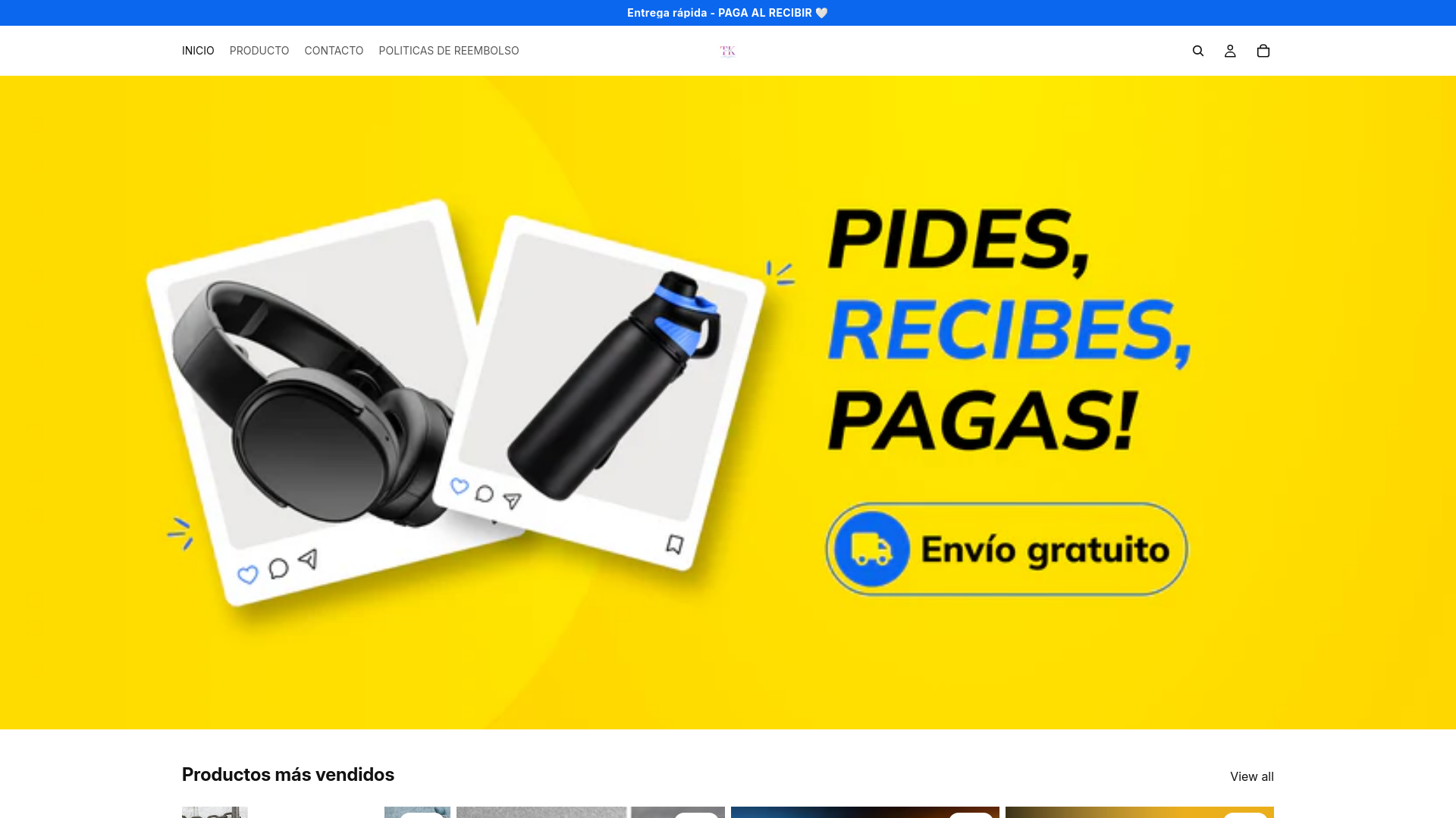 website screenshot of https://tikishopcolombia.com/