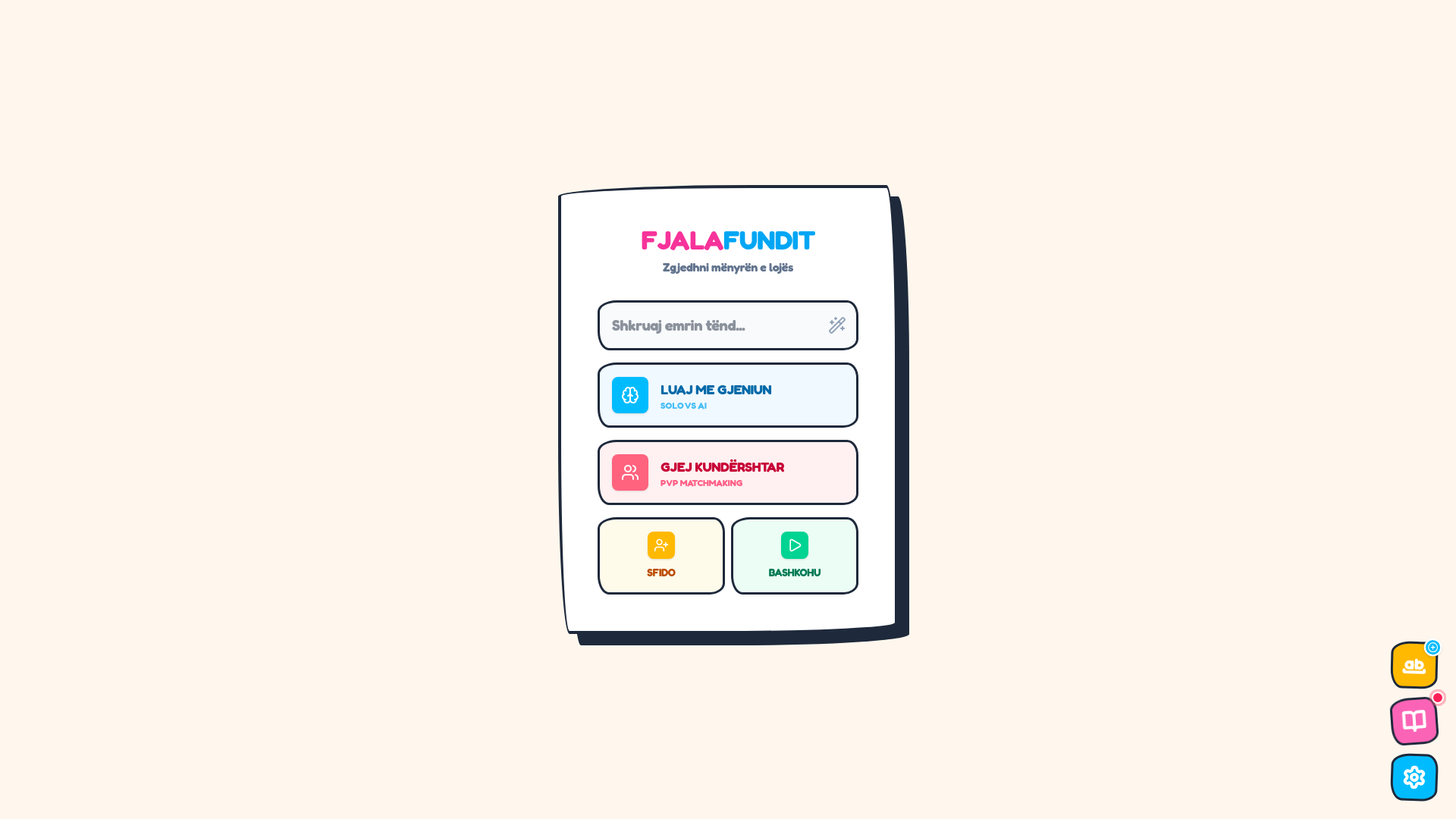 website screenshot of https://fjalafundit.com/