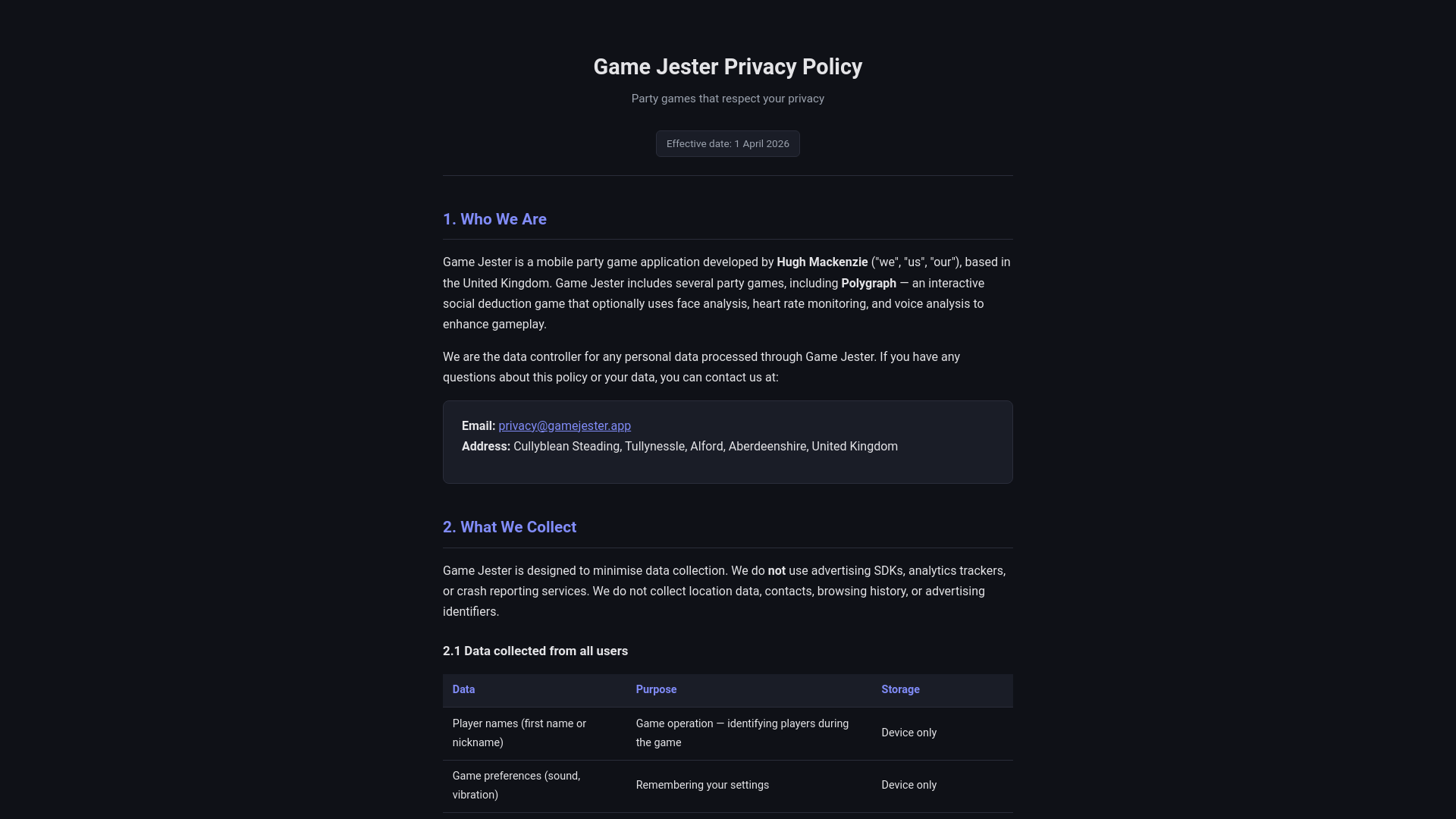website screenshot of https://gamejester-privacy.pages.dev/