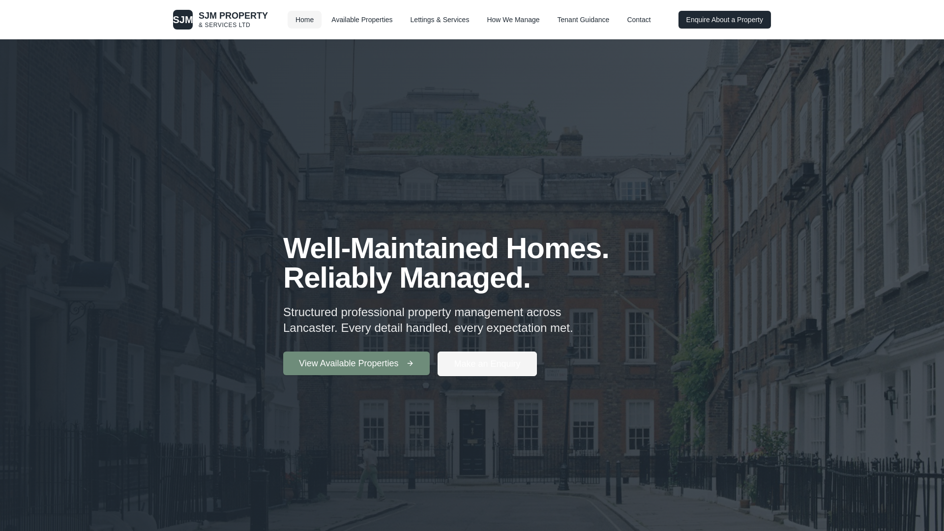 website screenshot of https://lettingsjm.co.uk/