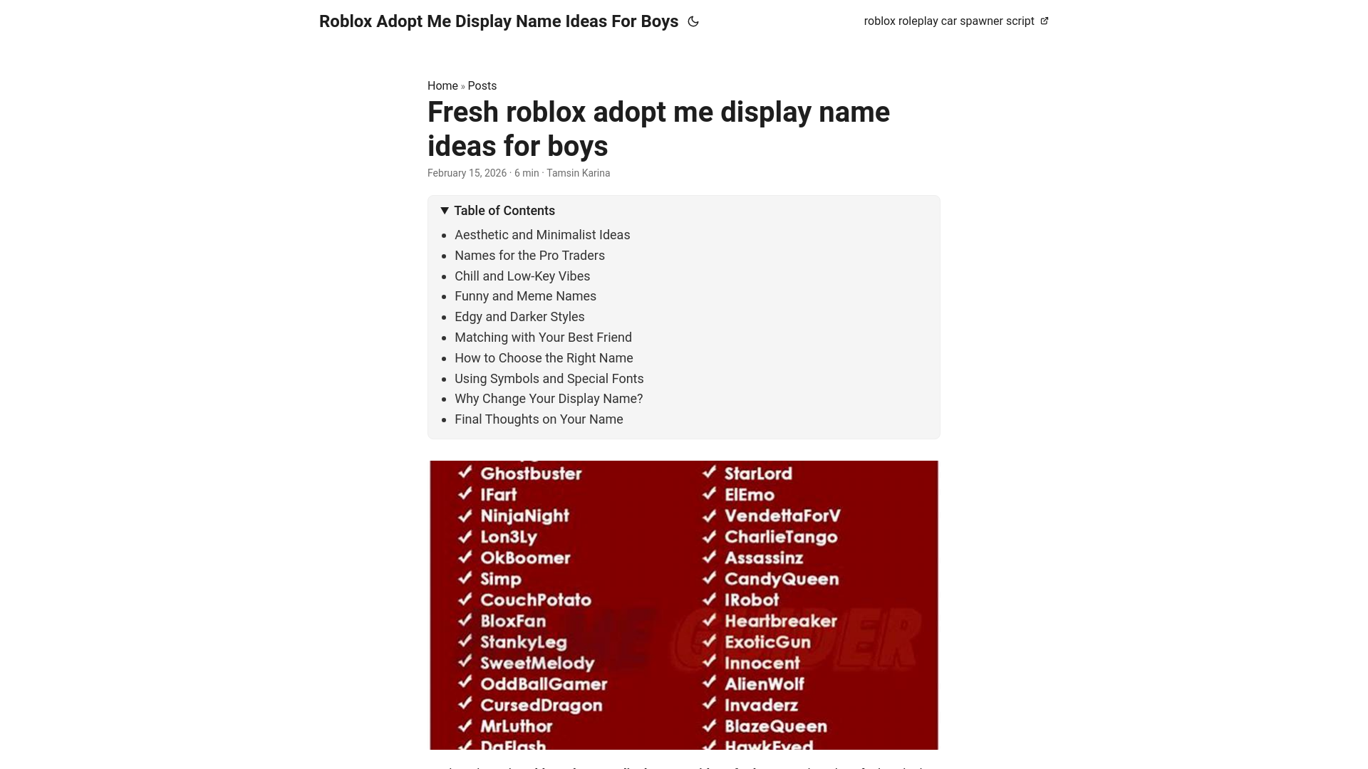 website screenshot of https://roblox-adopt-me-display-name-ideas-for-boys.pages.dev/