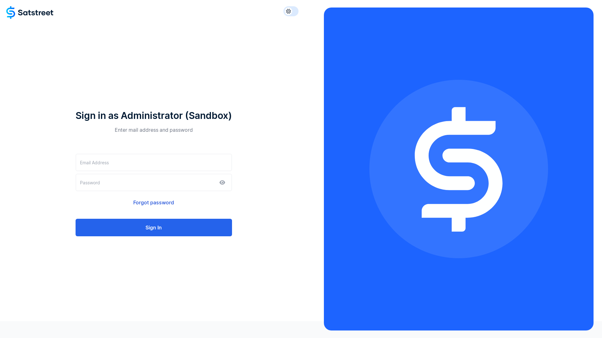 website screenshot of https://frontend-admin-sandbox.pages.dev/