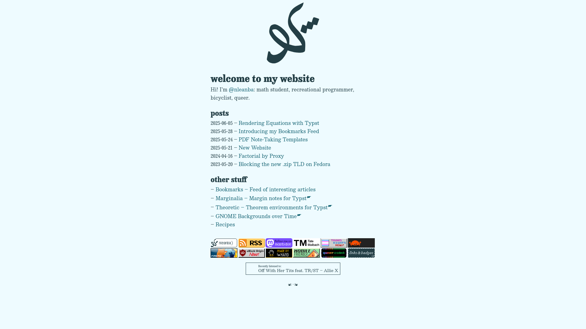 website screenshot of https://nleanba.ch/