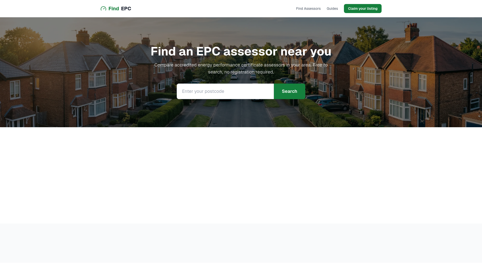 website screenshot of https://findepc.uk/