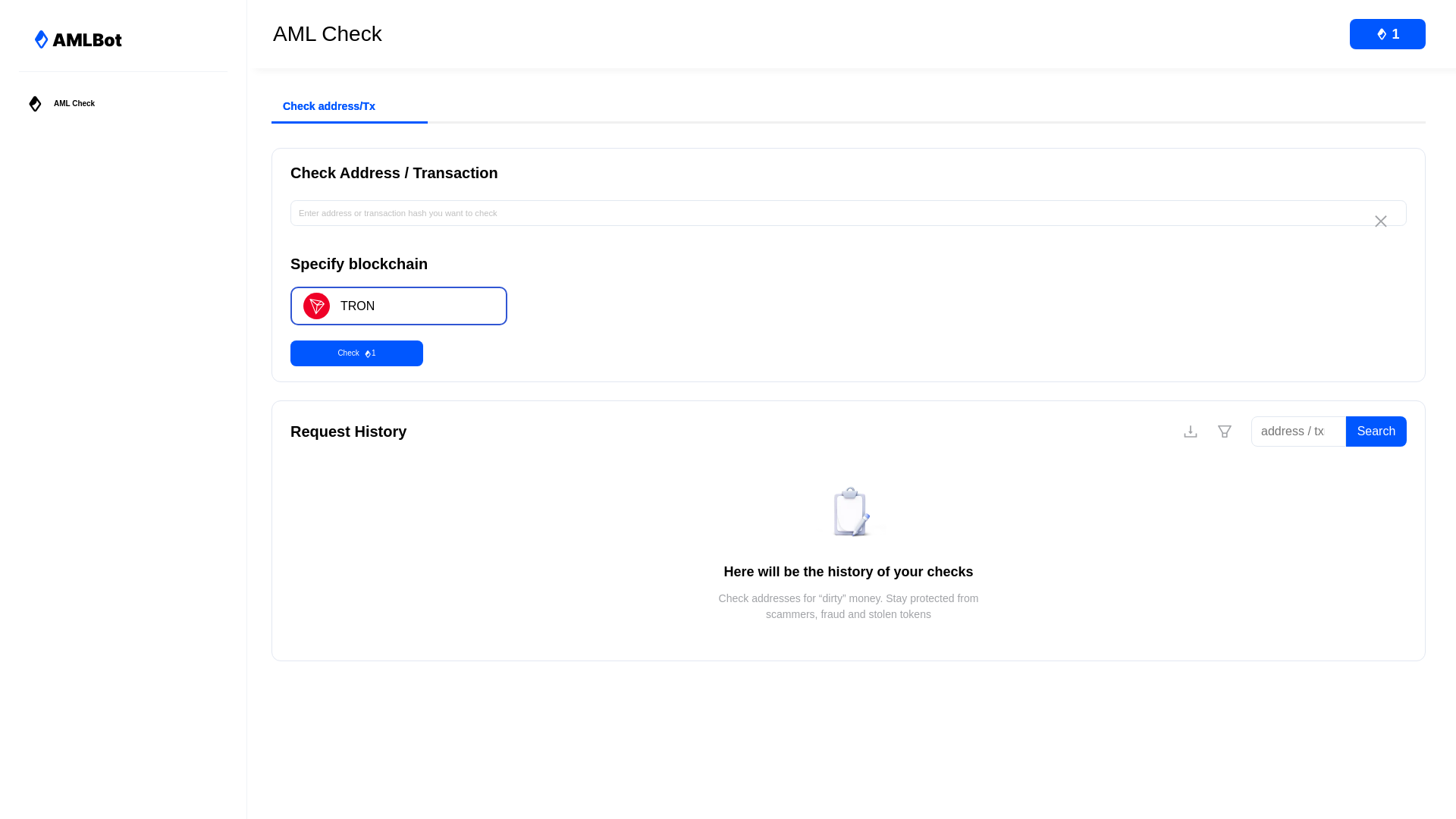 website screenshot of https://aml.kineticq.xyz