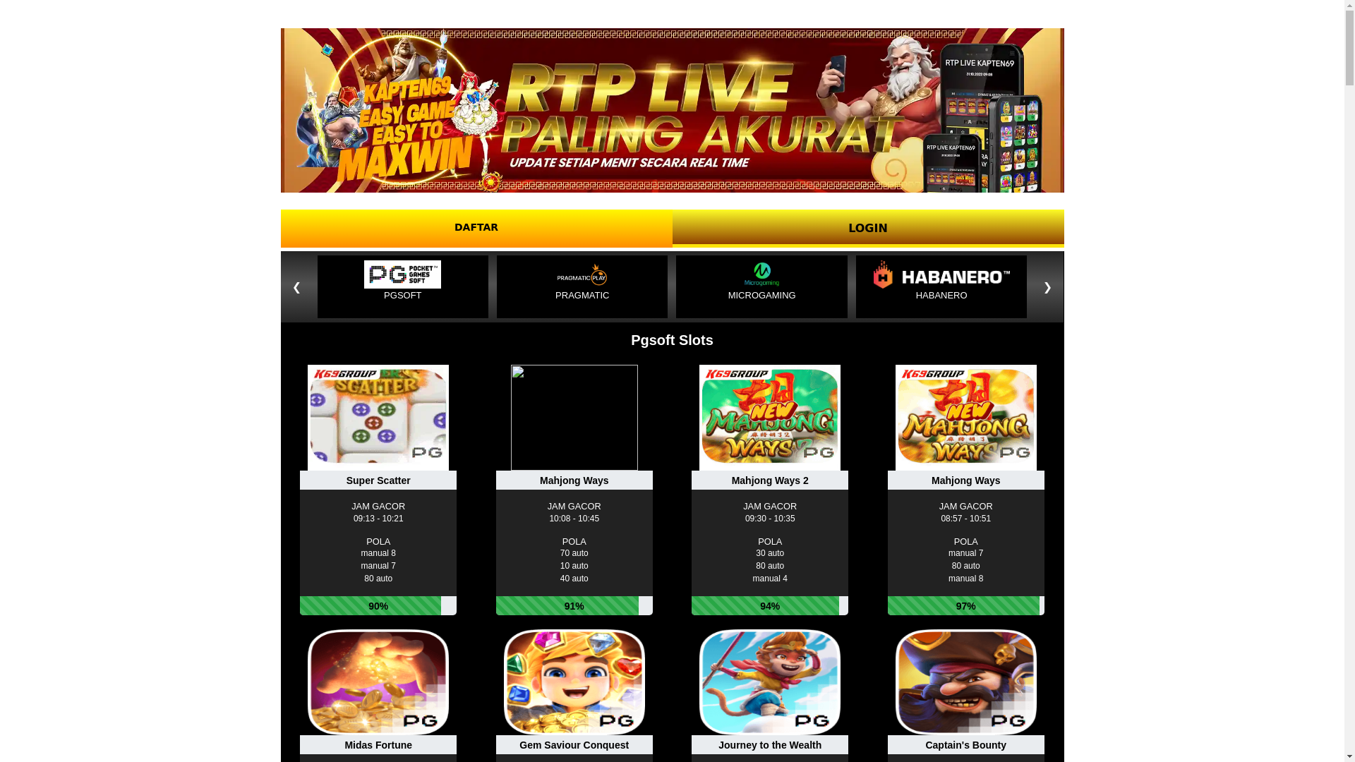 website screenshot of https://kapten69rtp.sbs/