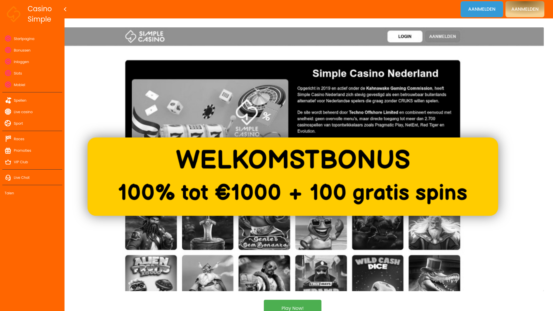 website screenshot of https://casinos-simple-nl.pages.dev/
