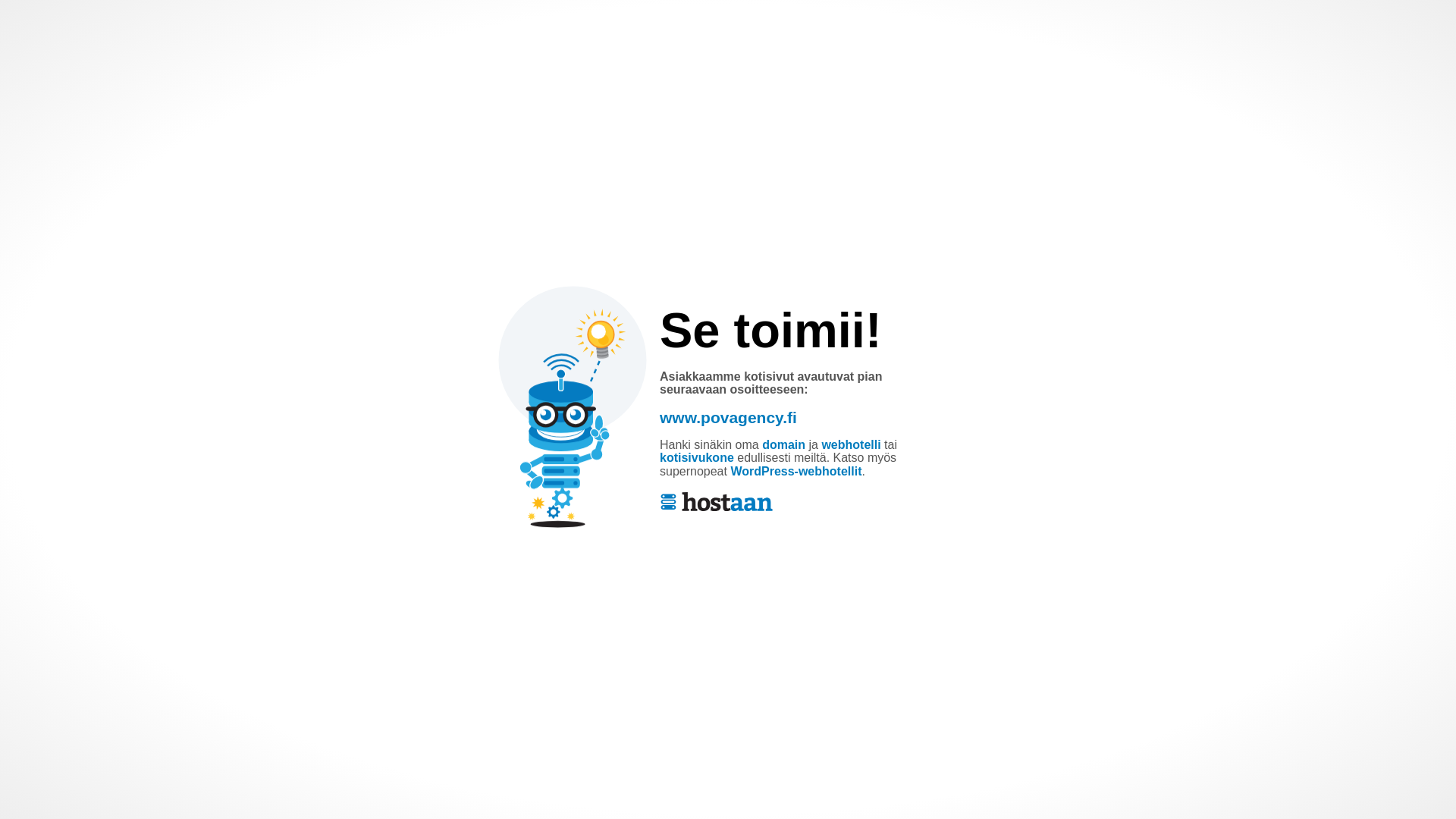 website screenshot of https://povagency.fi/