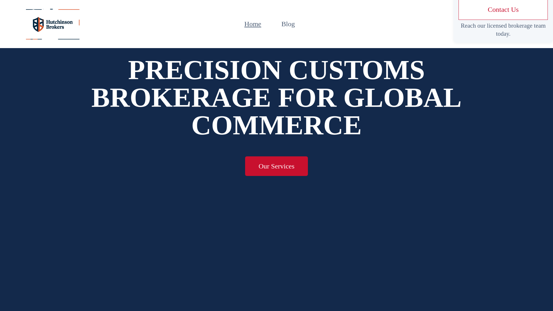 website screenshot of https://hutchinsonbrokerscb.com/