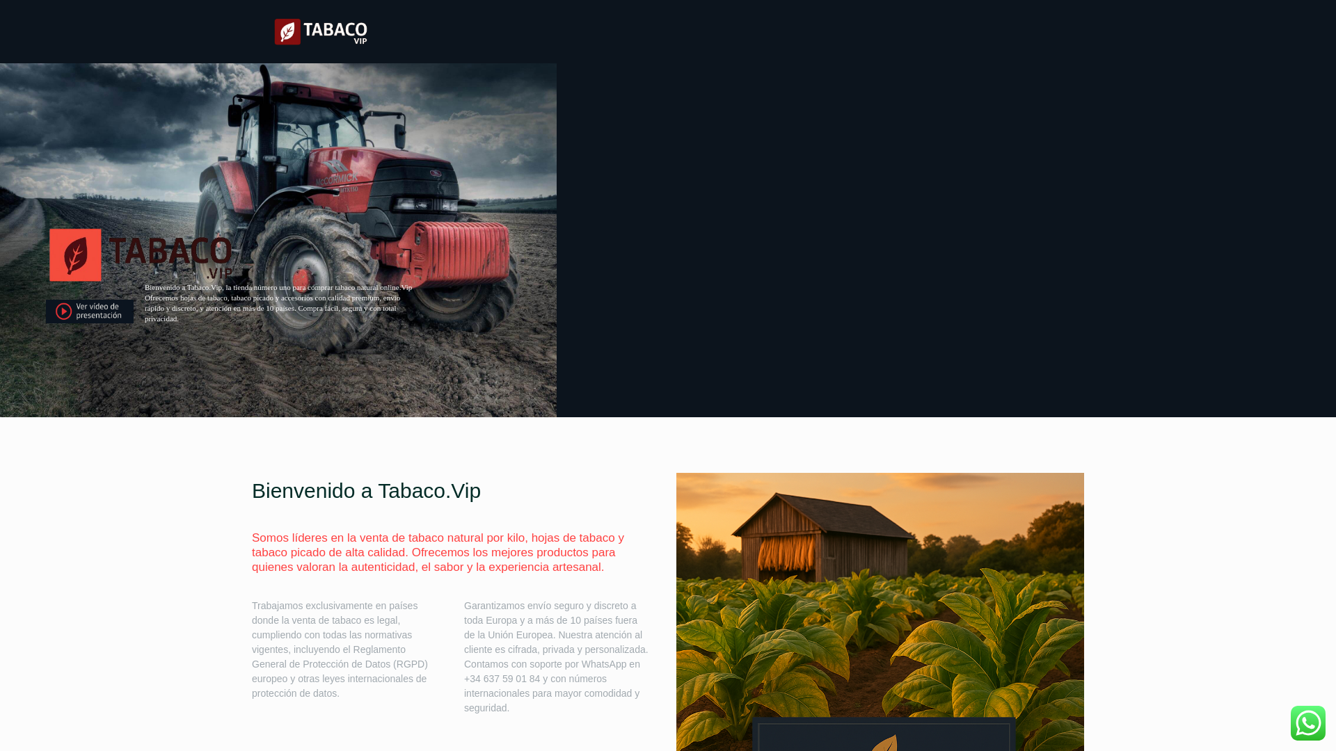 website screenshot of https://tabaco.vip/