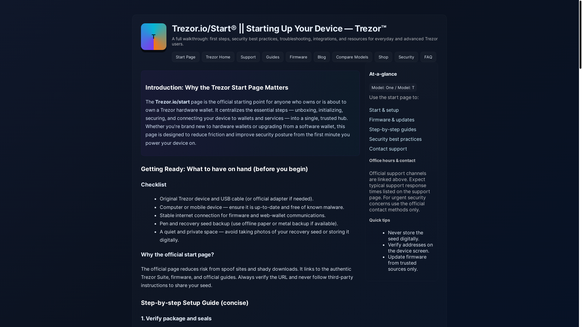 website screenshot of https://started-hlp-trezzr.pages.dev/