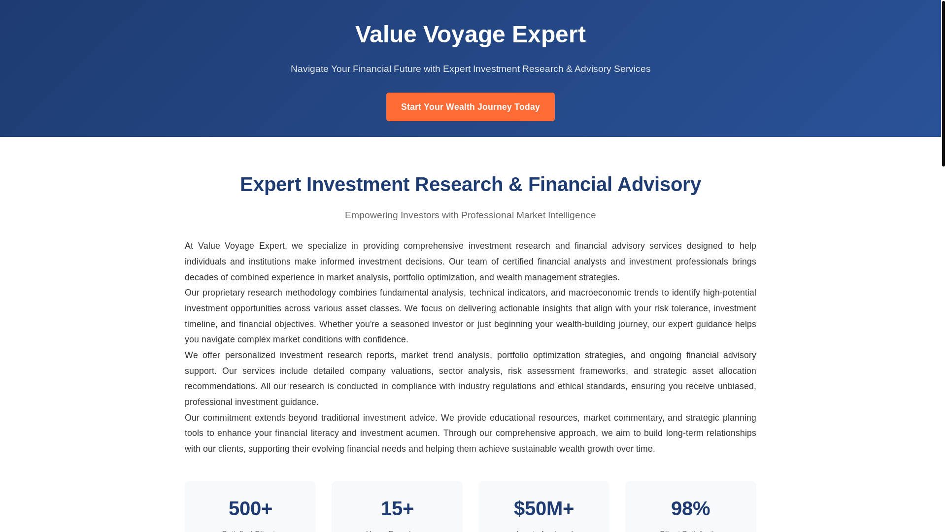 website screenshot of https://valuevoyageexpert.vip/