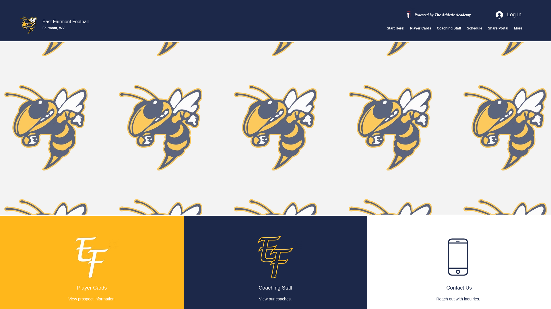 website screenshot of https://eastfairmontfootball.com/