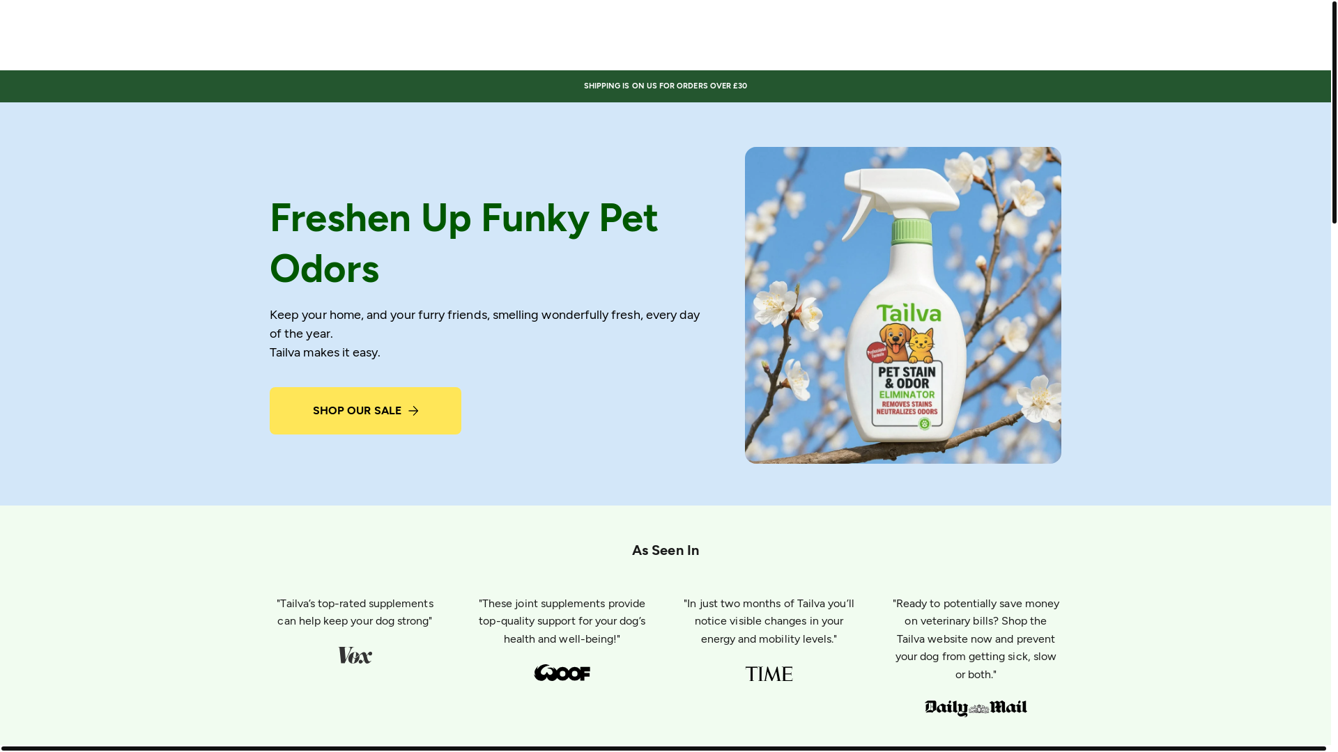website screenshot of https://tailva.nl/