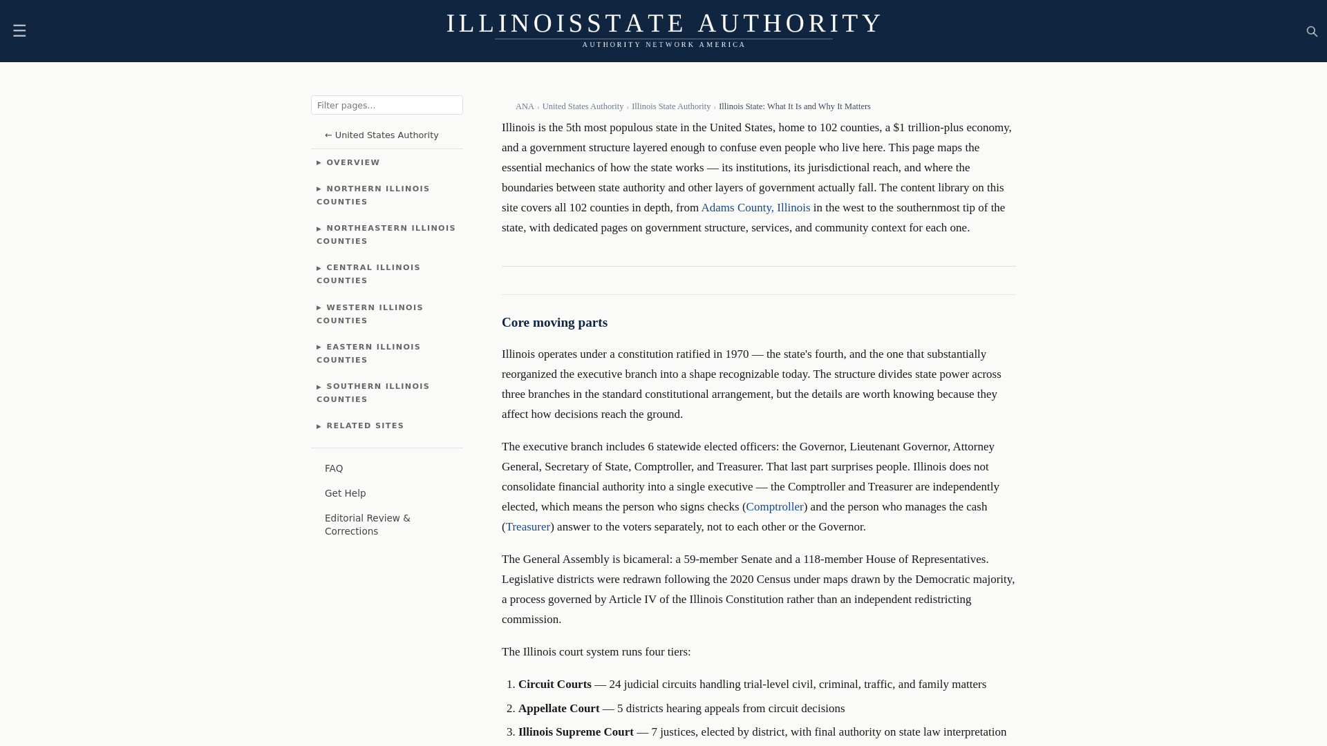 website screenshot of https://illinoisstateauthority.com/
