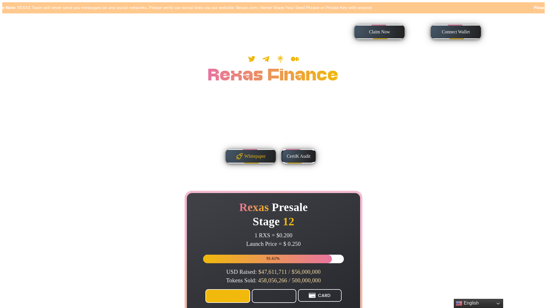 website screenshot of https://rexasfinanceweb.pages.dev