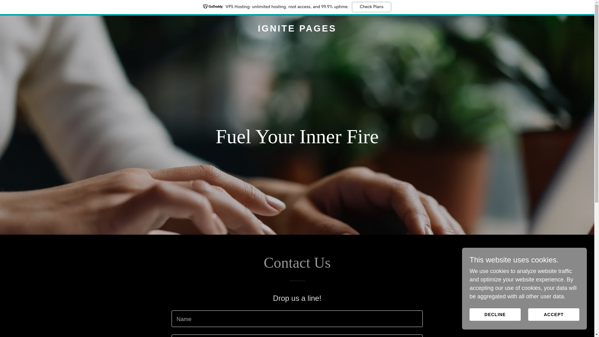 website screenshot of https://ignitepages.co.uk/
