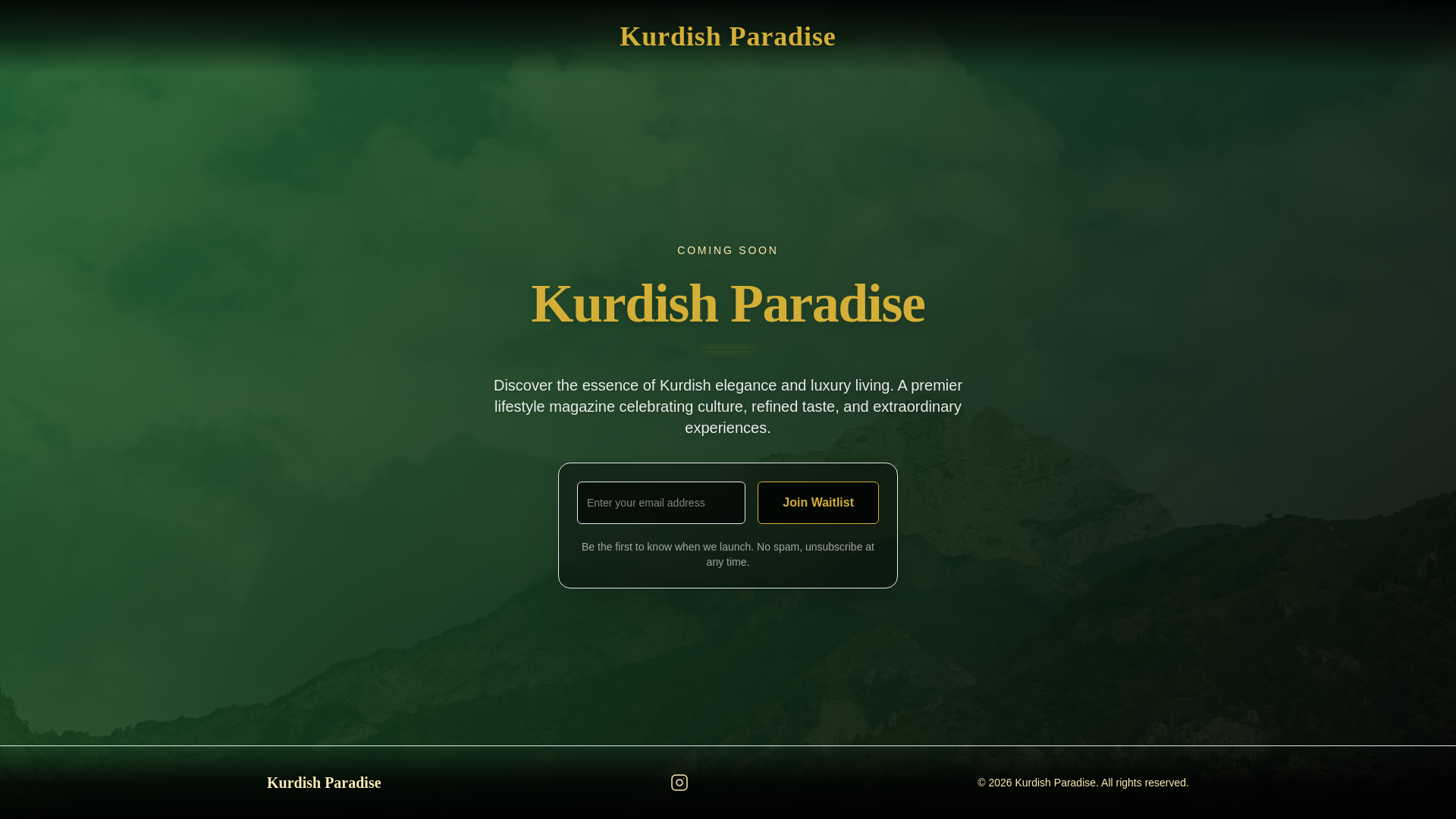 website screenshot of https://kurdishparadise.com/