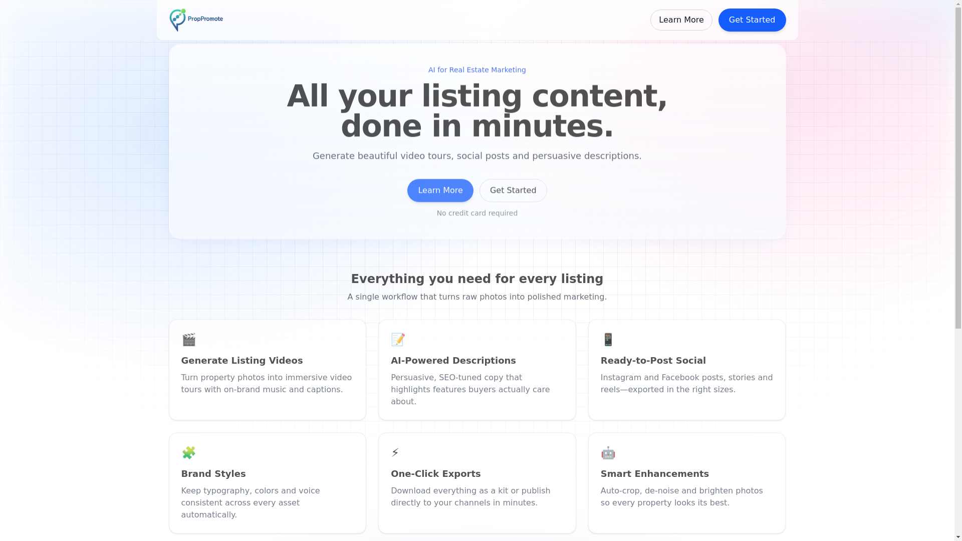 website screenshot of https://teamproppromote.net/