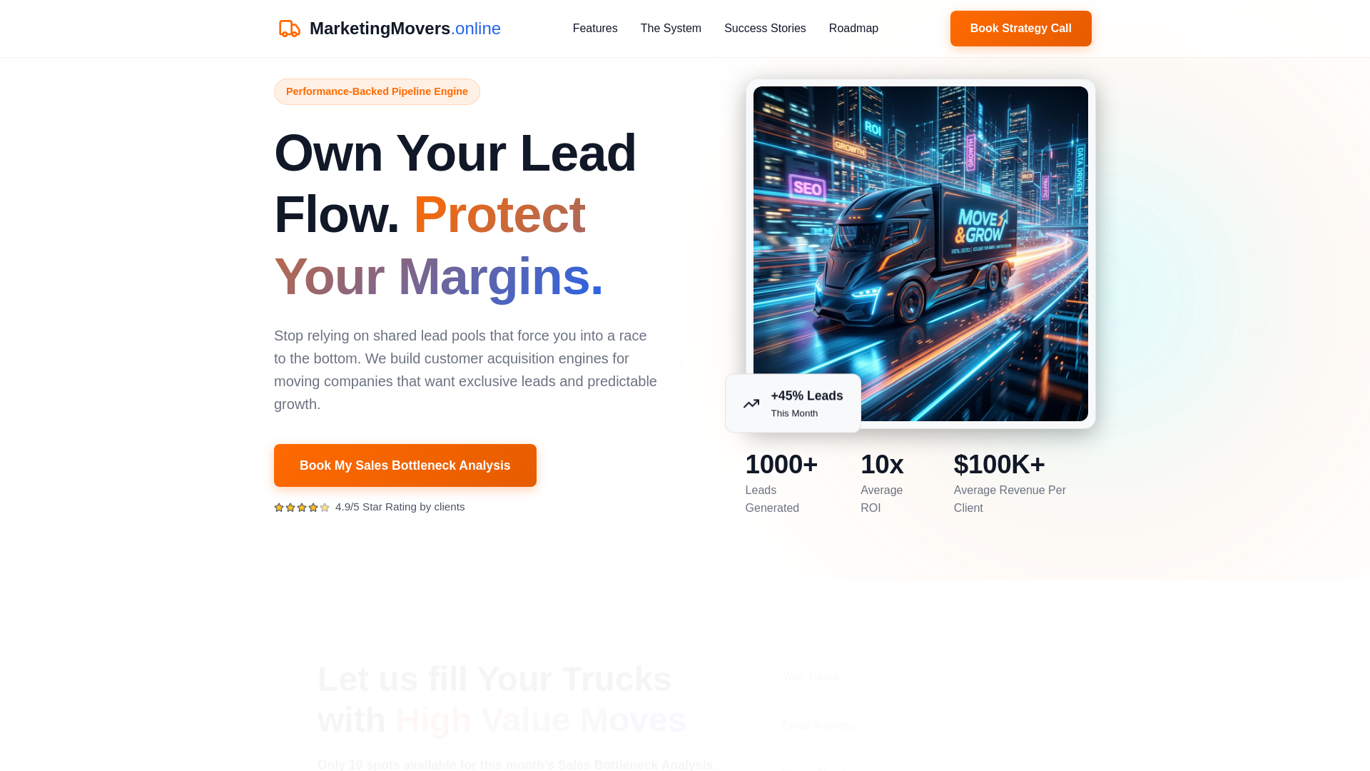 website screenshot of https://marketingmovers.online