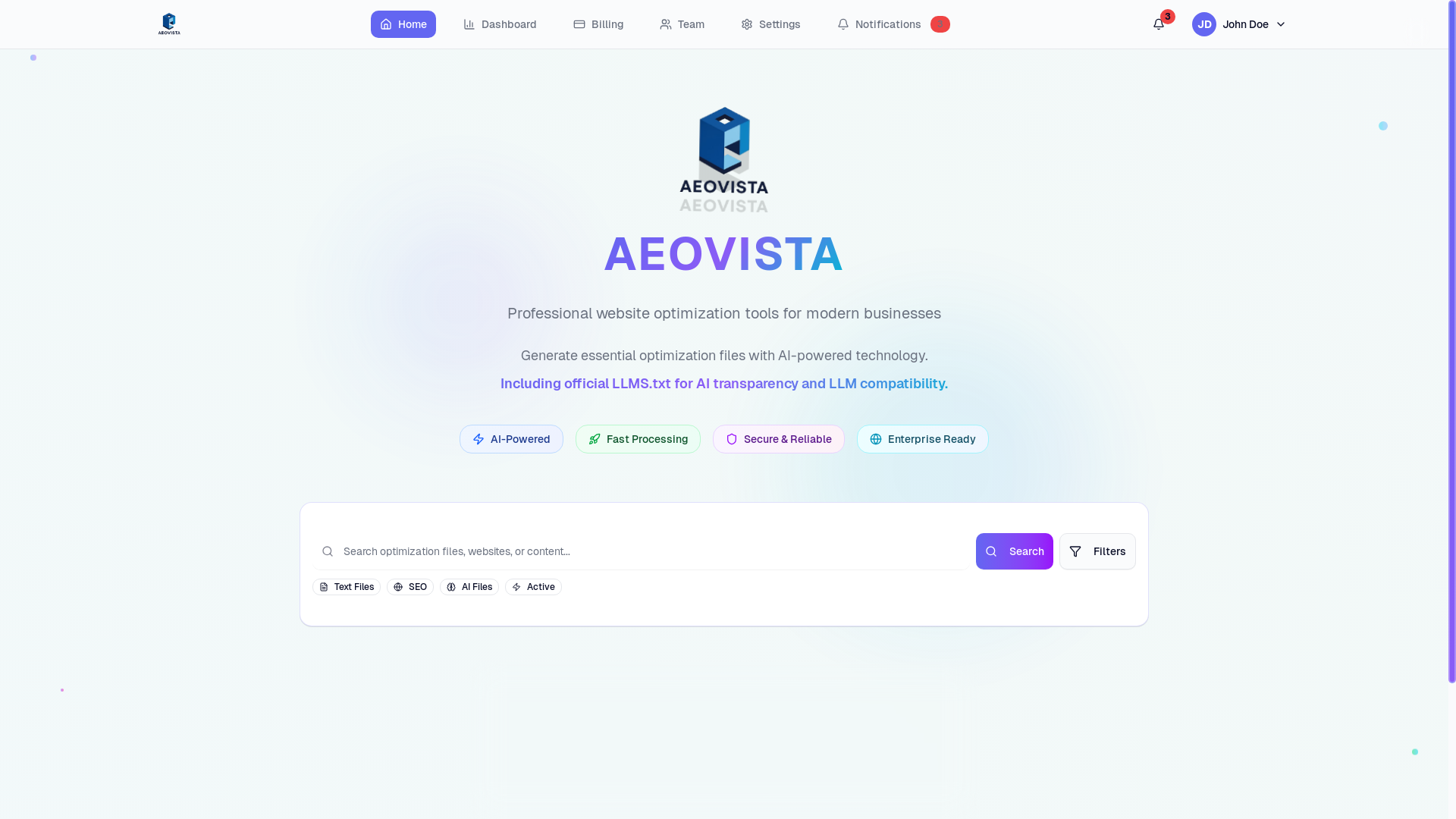 website screenshot of https://aeo-vista-ai.pages.dev/