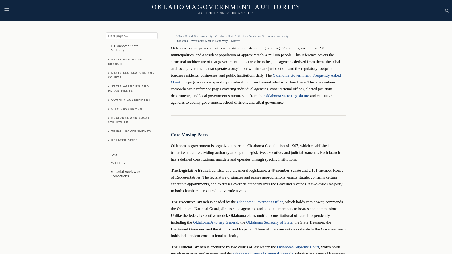 website screenshot of https://oklahomagovernmentauthority.com