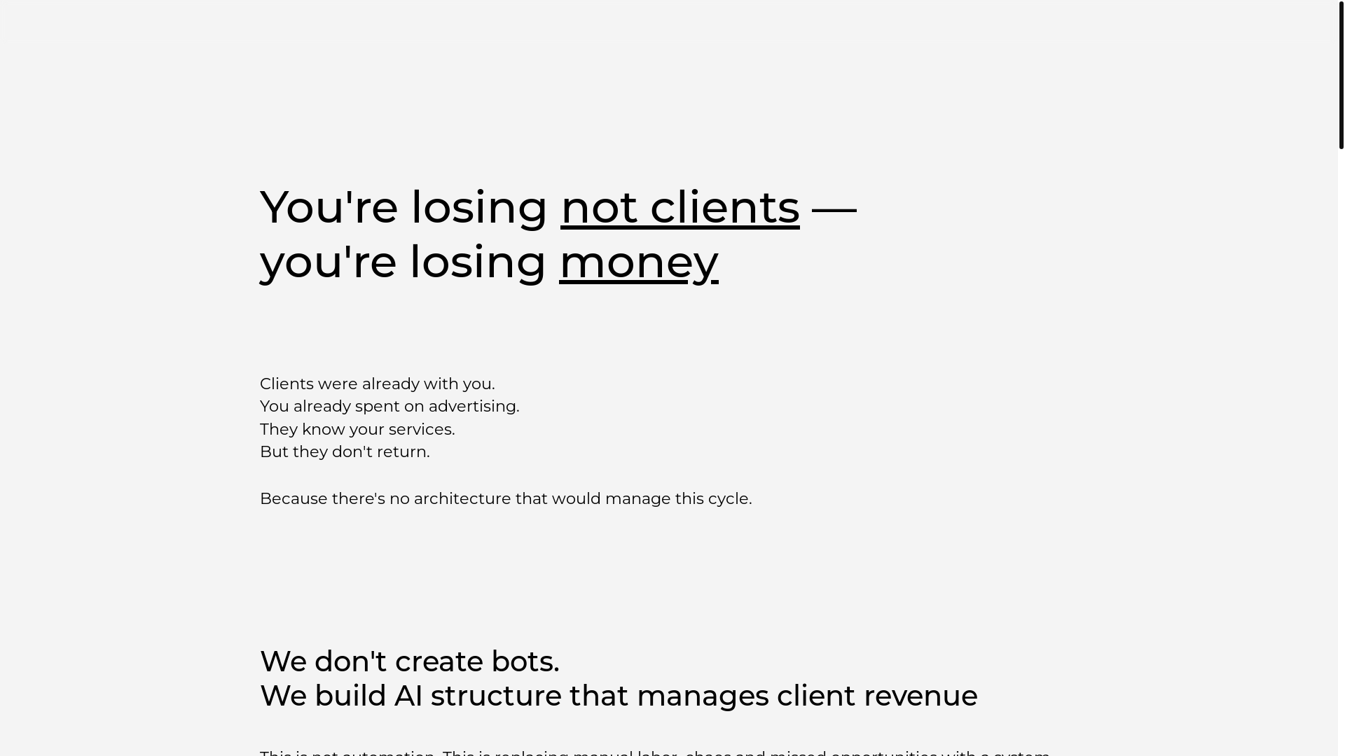 website screenshot of https://contrevisprojects.com/