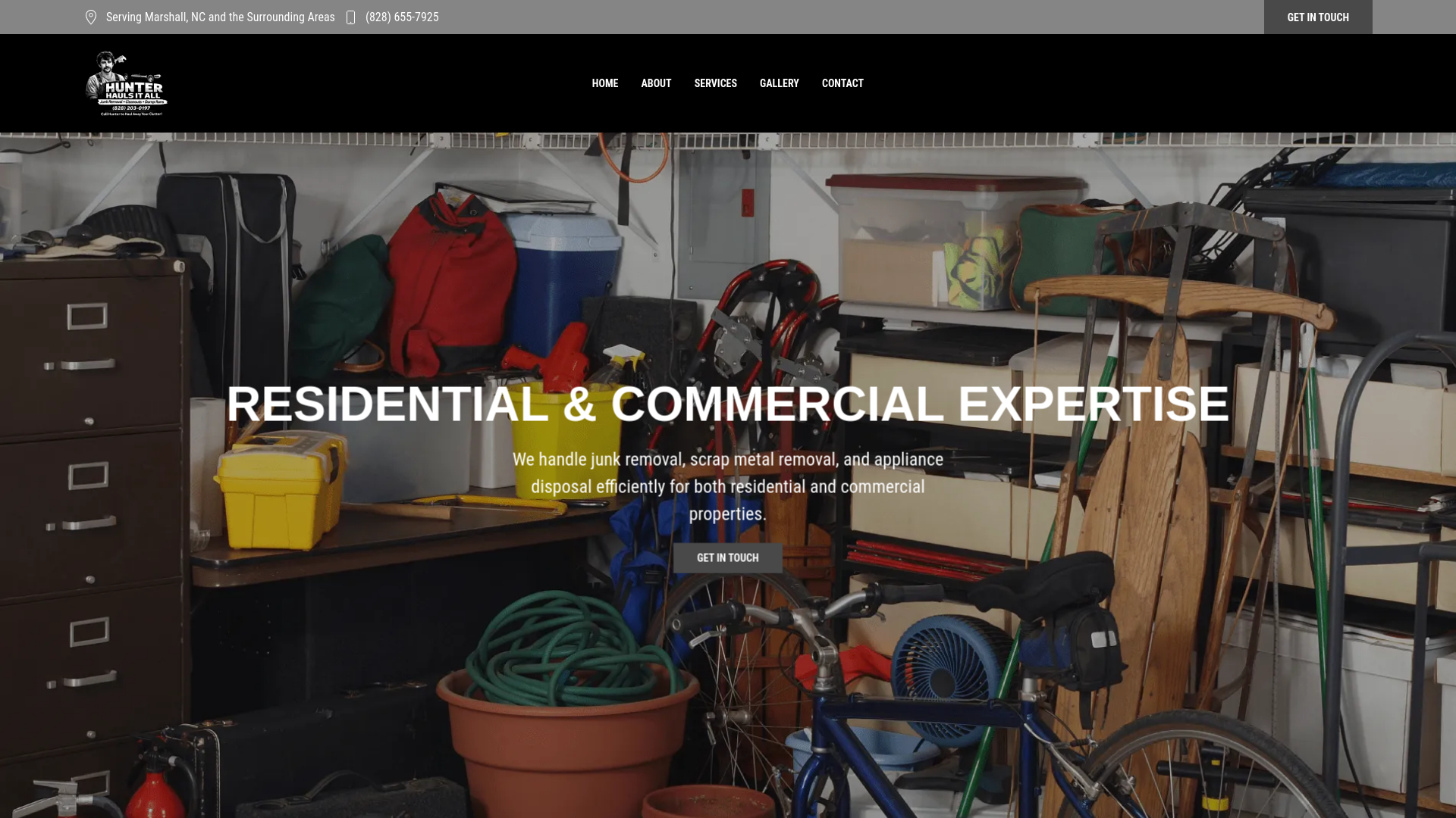website screenshot of https://hunterhaulsitall.com