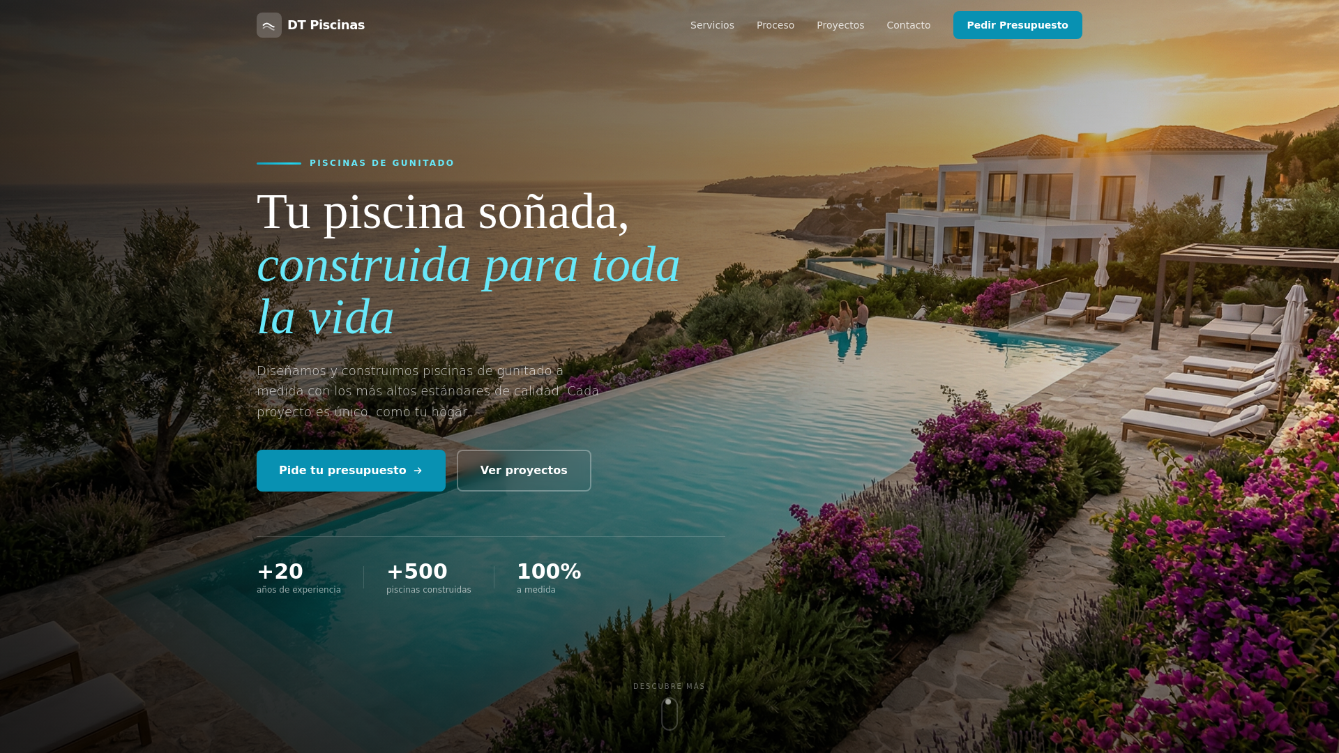 website screenshot of https://dtpiscinas.com/