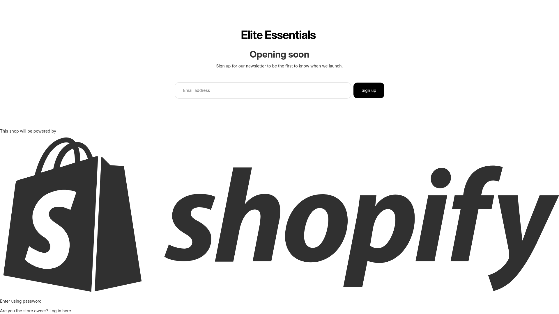 website screenshot of https://eliteessentials605.com/