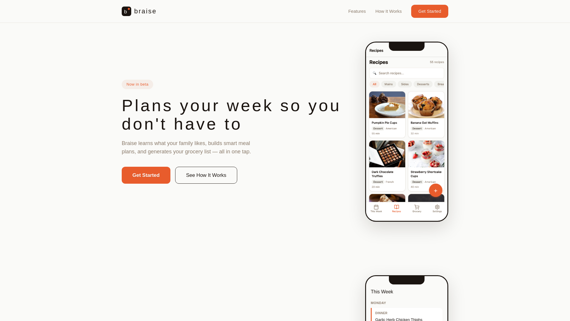 website screenshot of https://getbraise.com/