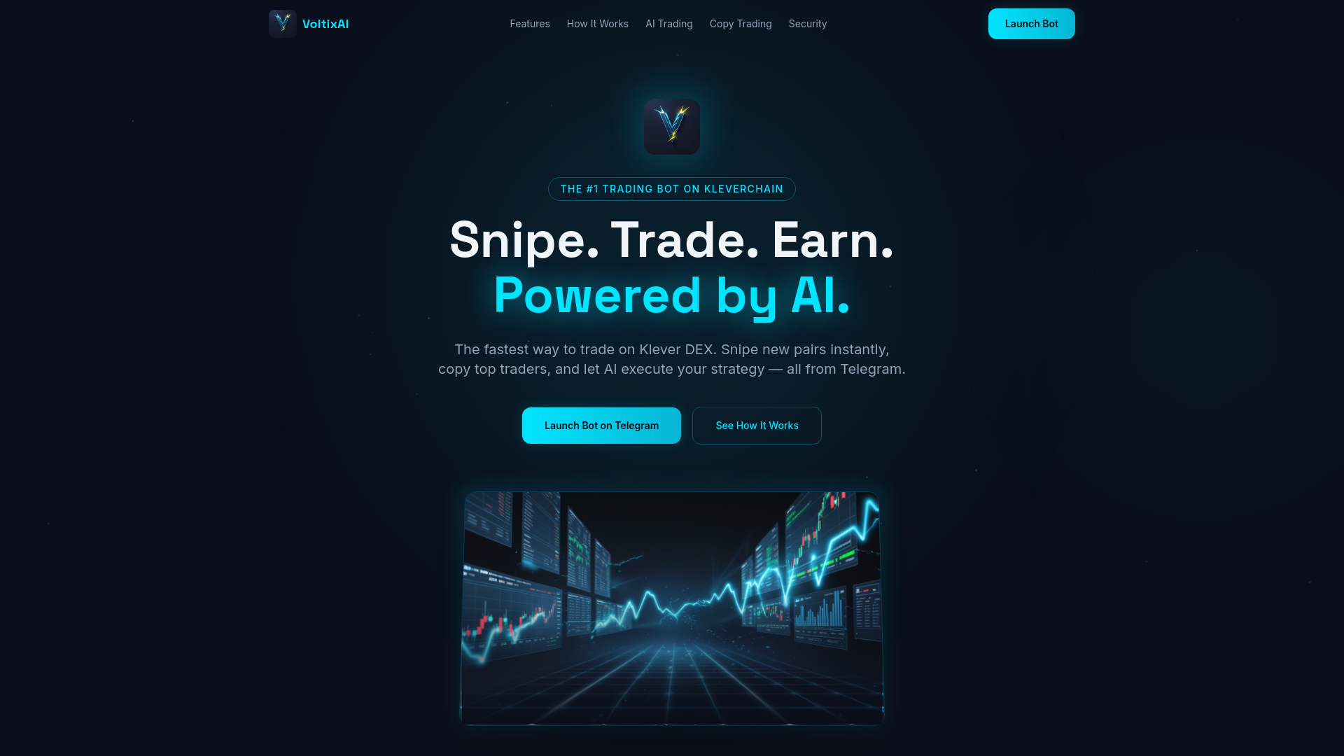 website screenshot of https://voltix-bot-landing.pages.dev/