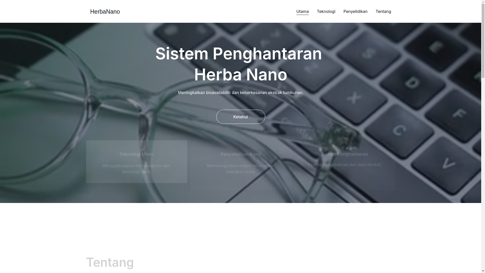website screenshot of https://herbanano.cloud/
