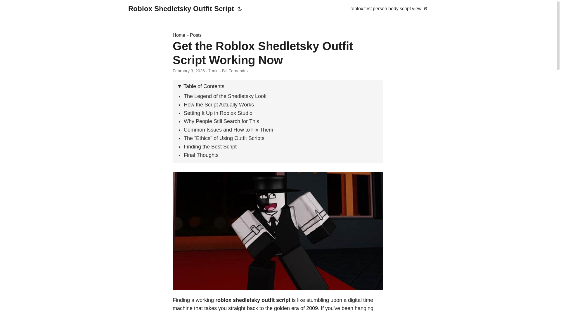website screenshot of https://roblox-shedletsky-outfit-script.pages.dev/